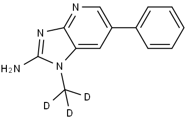 2-アミノ-1-メチル-6-フェニルイミダゾ[4,5-B]ピリジン-D3 化学構造式