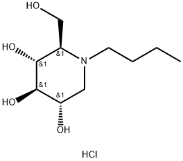 N-ブチルデオキシノジリマイシン塩酸塩 化学構造式