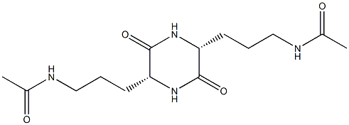 N,N'-[(3,6-ジオキソ-2,5-ピペラジンジイル)ジ(3,1-プロパンジイル)]ビス(アセトアミド) 化学構造式