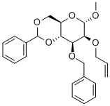 Methyl2-O-allyl-3-O-benzyl-4,6-O-benzylidene-a-D-mannopyranoside 化学構造式