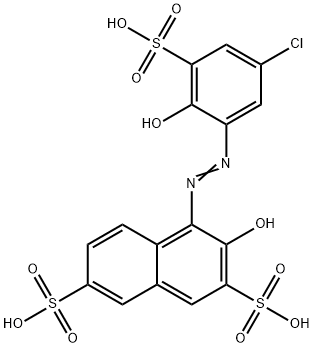 1-[(5-Chloro-2-hydroxy-3-sulfophenyl)azo]-2-hydroxy-3,6-naphthalenedisulfonic acid 结构式