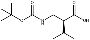 (2S)-2-{[(TERT-ブチルトキシカルボニル)アミノ]メチル}-3-メチルブタン酸 化学構造式
