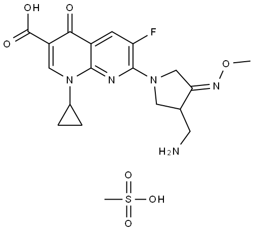 (Z)-メシル酸ゲミフロキサシン 化学構造式