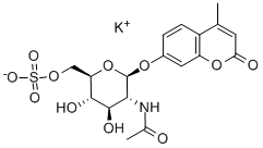 4-Methylumbelliferyl 6-Sulfo-2-acetamido-2-deoxy-b-D-glucopyranoside, Potassium Salt Struktur