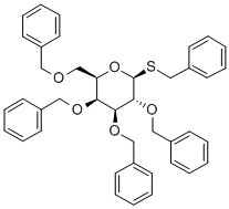 ベンジル2,3,4,6-テトラ-O-ベンジル-1-チオ-Β-D-ガラクトピラノシド 化学構造式