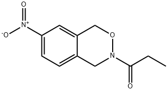 3,4-Dihydro-7-nitro-3-(1-oxopropyl)-1H-2,3-benzoxazine 结构式