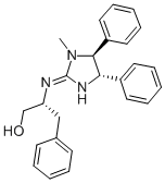 (4S,5S)-1,3-DIMETHYL-4,5-DIPHENYL-2-[(R)-1-BENZYL-2-HYDROXYETHYLIMINO]IMIDAZOLIDINE Struktur