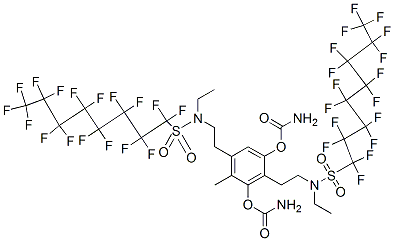 bis[2-[ethyl[(heptadecafluorooctyl)sulphonyl]amino]ethyl] (4-methyl-1,3-phenylene)biscarbamate 结构式