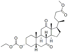 methyl 3alpha-[(ethoxycarbonyl)oxy]-7,12-dioxo-5beta-cholan-24-oate Structure