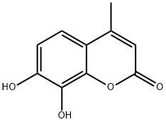 4-メチル-7,8-ジヒドロキシ-2H-1-ベンゾピラン-2-オン 化学構造式