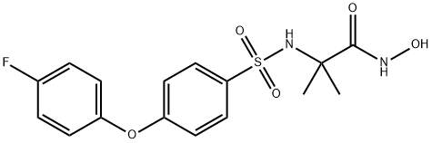 2-[[[4-(4-フルオロフェノキシ)フェニル]スルホニル]アミノ]-N-ヒドロキシ-2-メチルプロパンアミド 化学構造式