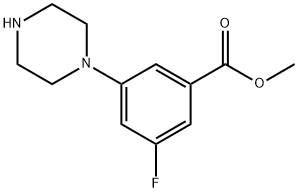 3-FLUORO-5-PIPERAZIN-1-YL-BENZOIC ACID METHYL ESTER Struktur