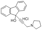 FLUOREN-9-OL, 9-(3-(1-PYRROLIDINYL)-1-PROPYNYL)-, HYDROCHLORIDE Struktur