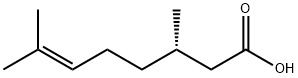 (3S)-3,7-ジメチル-6-オクテン酸 化学構造式