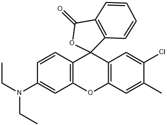2'-chloro-6'-(dimethylamino)-3'-methylspiro[isobenzofuran-1(3H),9'-[9H]xanthene]-3-one  Struktur