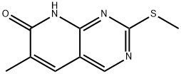 6-Methyl-2-(methylthio)-8H-pyrido-[2,3-d]pyrimidin-7-one 化学構造式