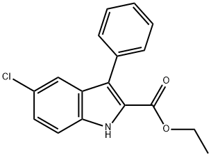 5-クロロ-3-フェニル-1H-インドール-2-カルボン酸エチル 化学構造式
