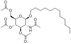 十二烷基-2,3,4,6-四-氧-乙酰基-Β-D-吡喃氨基葡萄糖苷 结构式
