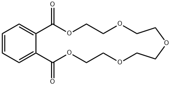 3,4,6,7,9,10,12,13-Octahydro-2,5,8,11,14-benzopentaoxacycloheptadecin-1,15-dione Struktur