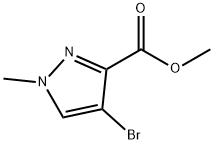 4-溴-1-甲基-1H-吡唑-3-羧酸甲酯 结构式