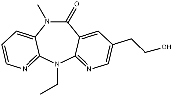 6H-Dipyrido[3,2-b:2',3'-e][1,4]diazepin-6-one,11-ethyl-5,11-dihydro-8-(2-hydroxyethyl)-5-methyl- Struktur
