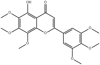 3',4',5',6,7,8-ヘキサメトキシ-5-ヒドロキシフラボン 化学構造式
