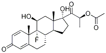 9-fluoro-11beta,17alpha-dihydroxy-17-(S)-lactoylandrosta-1,4-dien-3-one 17beta-acetate  Structure