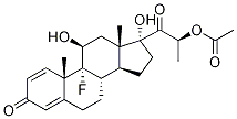 9-fluoro-11beta,17alpha-dihydroxy-17-(S)-lactoylandrosta-1,4-dien-3-one 17beta-acetate Structure