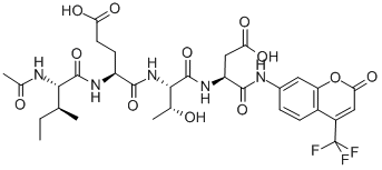 N-乙酰基-L-异亮氨酰-L-ALPHA-谷氨酰-L-苏氨酰-N-[2-氧代-4-(三氟甲基)-2H-1-苯并吡喃-7-基]-L-ALPHA-天冬氨酰胺, 211990-57-7, 结构式