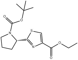 乙基2 - (N-叔丁氧羰基-2,4 - 吡咯烷基)噻唑-4 - 羧酸乙酯, 212009-06-8, 结构式