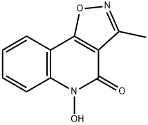 5-ヒドロキシ-3-メチルイソオキサゾロ[4,5-c]キノリン-4(5H)-オン 化学構造式