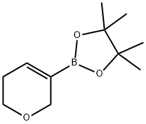 2-(5,6-ジヒドロ-2H-ピラン-3-イル)-4,4,5,5-テトラメチル-1,3,2-ジオキサボロラン 化学構造式