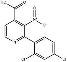 2-(2,4-Dichlorophenyl)-3-nitro-4-pyridinecarboxylicacid 结构式