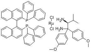 DICHLORO[(S)-2,2'-BIS(DIPHENYLPHOSPHINO)-1,1'-BINAPHTHYL][(S)-1,1-BIS(P-METHOXYPHENYL)-2-ISOPROPYLETHANE-1,2-DIAMINE]RUTHENIUM(II) Struktur