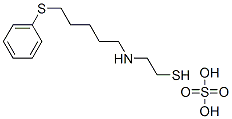2-[5-(Phenylthio)pentyl]aminoethanethiol sulfate Structure