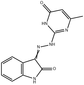 3-[2-(4-Hydroxy-6-methyl-2-pyrimidinyl)hydrazono]-1H-indole-2(3H)-one 结构式