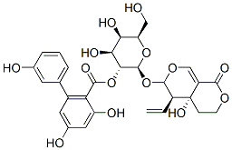 [(2S,3R,4S,5R,6R)-2-[[(1R,10R)-10-ethenyl-1-hydroxy-5-oxo-4,8-dioxabicyclo[4.4.0]dec-6-en-9-yl]oxy]-4,5-dihydroxy-6-(hydroxymethyl)oxan-3-yl] 2,4-dihydroxy-6-(3-hydroxyphenyl)benzoate, 21233-18-1, 结构式