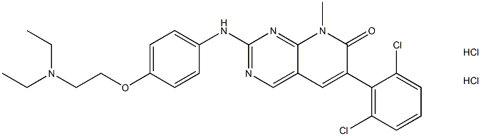 6-(2,6-二氯苯基)-2-[[4-[2-(二乙基氨基)乙氧基]苯基]氨基]-8-甲基吡啶并[2,3-D]嘧啶-7(8H)-酮盐酸盐, 212391-63-4, 结构式