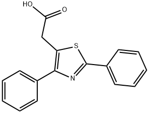 2-(2,4-ジフェニル-1,3-チアゾール-5-イル)酢酸 化学構造式