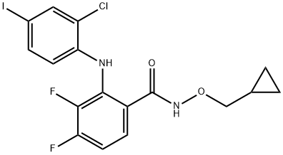 2-[(2-氯-4-碘苯基)氨基]-N-(环丙基甲氧基)-3,4-二氟-苯甲酰胺,212631-79-3,结构式