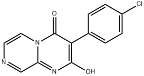 3-(p-クロロフェニル)-2-ヒドロキシ-4H-ピラジノ[1,2-a]ピリミジン-4-オン 化学構造式