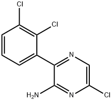 6-クロロ-3-(2,3-ジクロロフェニル)ピラジン-2-アミン 化学構造式