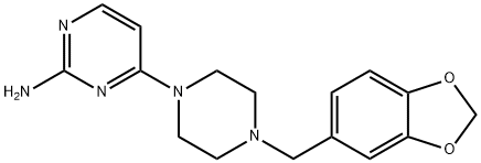 4-(4-Piperonyl-1-piperazinyl)pyrimidin-2-amine 结构式