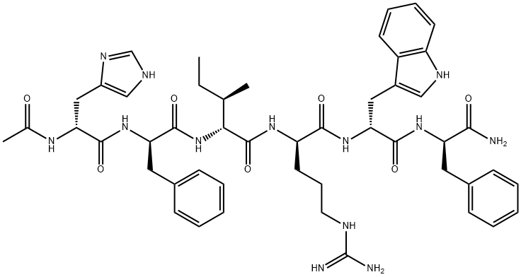 D-Phenylalaninamide, N-acetyl-D-histidyl-D-phenylalanyl-D-isoleucyl-D-arginyl-D-tryptophyl- Struktur
