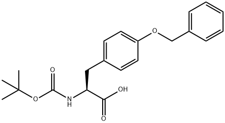 N-(tert-ブトキシカルボニル)-O-ベンジル-L-チロシン 化学構造式