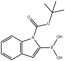 1-(TERT-ブトキシカルボニル)-1H-インドール-2-イルボロン酸 化学構造式