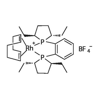 1,2-双[(2S,5S)-2,5-二乙基膦烷基]苯(1,5-环辛二烯)四氟硼酸铑(I) 结构式