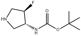 Carbamic acid, [(3R,4R)-4-fluoro-3-pyrrolidinyl]-, 1,1-dimethylethyl ester (9CI) Struktur