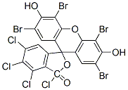 2-(2,4,5,7-テトラブロモ-3-ヒドロキシ-6-オキソ-6H-キサンテン-9-イル)-3,4,5,6-テトラクロロ安息香酸 化学構造式