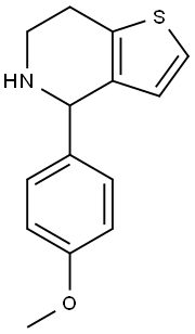 4-(4-メトキシフェニル)-4,5,6,7-テトラヒドロチエノ[3,2-C]ピリジン 化学構造式
